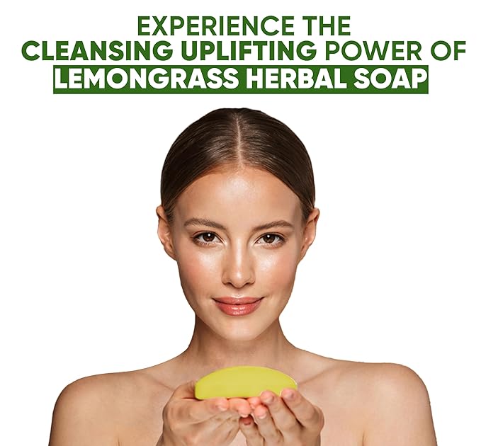 HERBOGANIC Lemongrass Herbal Soap | Pack of 6 of 5oz soap Bar | Ideal for Men and Women, Soothing and Nourishing Soap for Moisturization