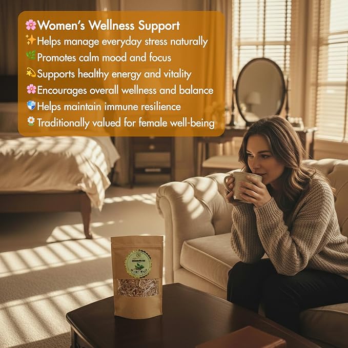 Cure wid Pure Certified Organic Ashwagandha Root Tea | Cut & Sifted 4oz Non-GMO Non-Irradiated Ashwagandha Tea for Women & Men Adaptogenic Wellness | Withania Somnifera for Herbal Infusion & Capsules