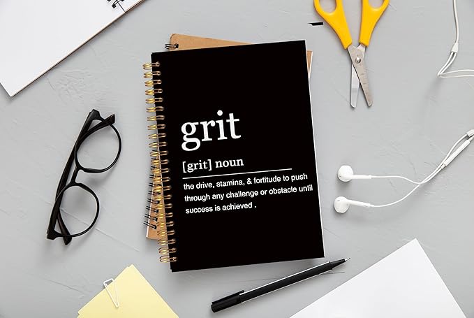 Inspirational Spiral Notebook,Inspirational Journal,Inspirational Journal for Women Men Writing,Grit Spiral Notebook 8.3×5.5 Inch