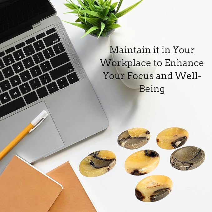 Septerian Worry Stones – Crystal Thumb Worry Stone for Anxiety, Stress – Relaxing and Soothing Balance Stones for Meditation, Stress Relief – Healing Stones and Crystals for Men and Women