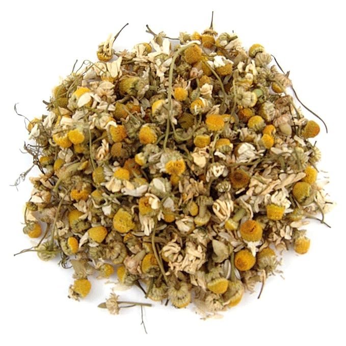 Organic Nile Delta Camomile Tea | Loose Leaf Herbal Tea from Egypt | Fruity Floral Aroma | Caffeine-Free Nighttime Blend | Relaxing Herbal Infusion | 2oz Resealable Pouch | Naturally Dried Flowers