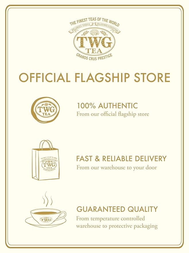TWG Tea | Alexandria Tea | Green Tea | Mint & Corn Flowers | 15 Hand Sewn Cotton Teabags | Gift Set