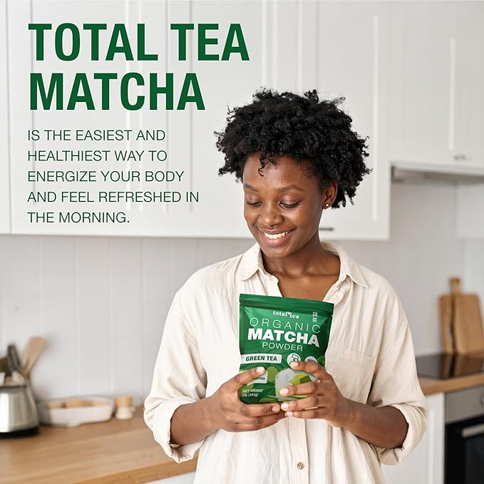 Organic Matcha Green Tea Powder (4-Oz) – Certified USDA Organic Powder for Matcha Latte, Tea, and Smoothies – Kosher, Non-Gmo, Antioxidant Rich Tea Gifts by Total Tea
