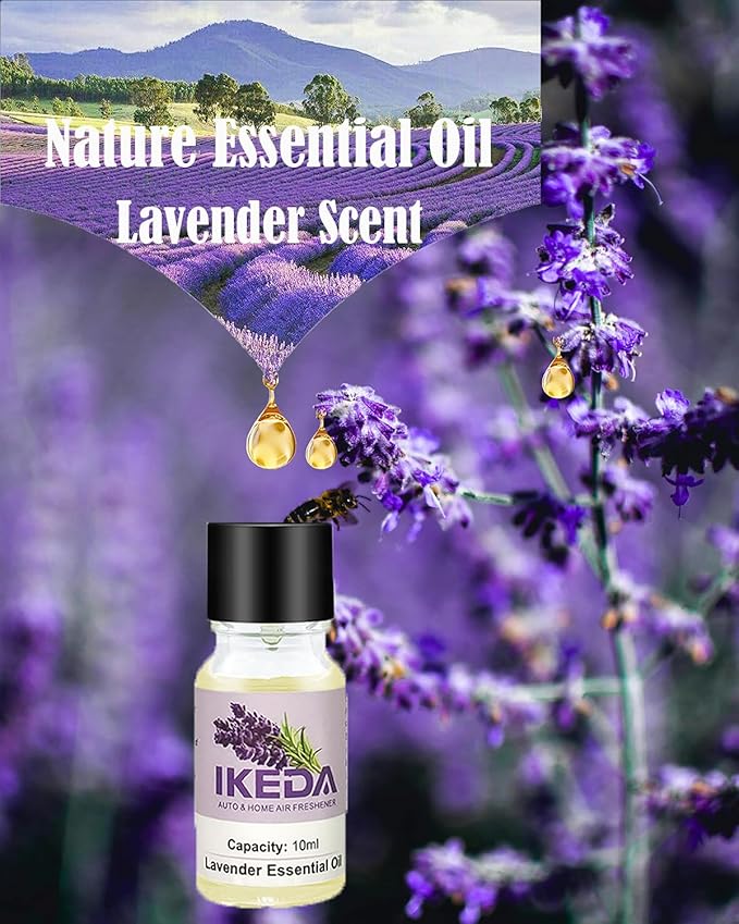 Air Freshener for Car, Lavender Scent Woven Aromatherapy Charm Diffuser with 10ml Essential Oil, Tassel Car Mirror Hanging Decoration,Pendant for Women Men Home Bathroom