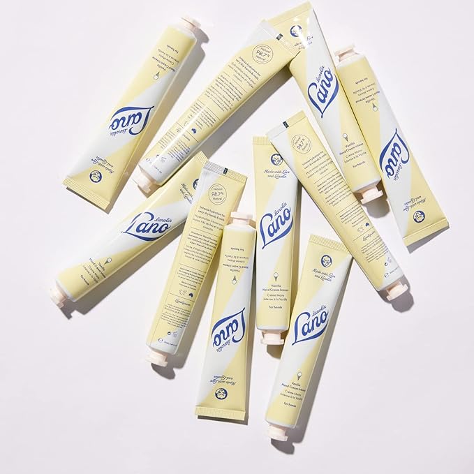 Lanolips Hand Cream - Lanolin Lotion with Shea Butter & Vitamin E - Cuticle & Hand Cream for Dry Cracked Hands - Cruelty-Free, Dermatologist Tested - Vanilla (50ml / 1.69 fl oz)