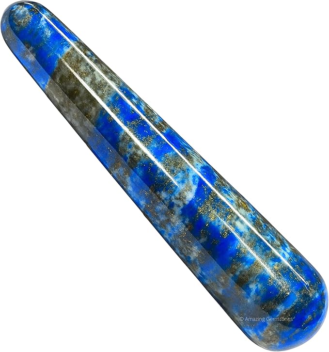 Amazing Gemstone Lapis Lazuli Crystal Wand Massage Stick - Pelvic Wand Gua Sha for Adults - Crystals and Healing Stones Massage Wands for Adults Gifts (Smooth)