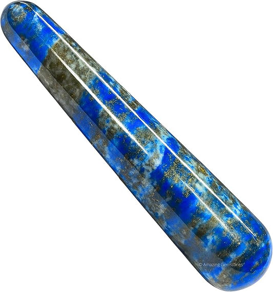 Amazing Gemstone Lapis Lazuli Crystal Wand Massage Stick - Pelvic Wand Gua Sha for Adults - Crystals and Healing Stones Massage Wands for Adults Gifts (Smooth)