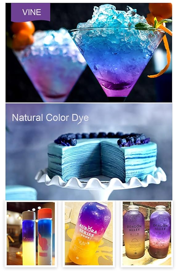 50 Dried Blue Butterfly Pea Flower Tea Bags | Thai Herbal Tea | Blue Purple Pea Tea | Caffeine-Free, Gluten-Free, Non-GMO | Ideal for Cooking, Iced Tea, Coolers, Cocktails and Mocktails