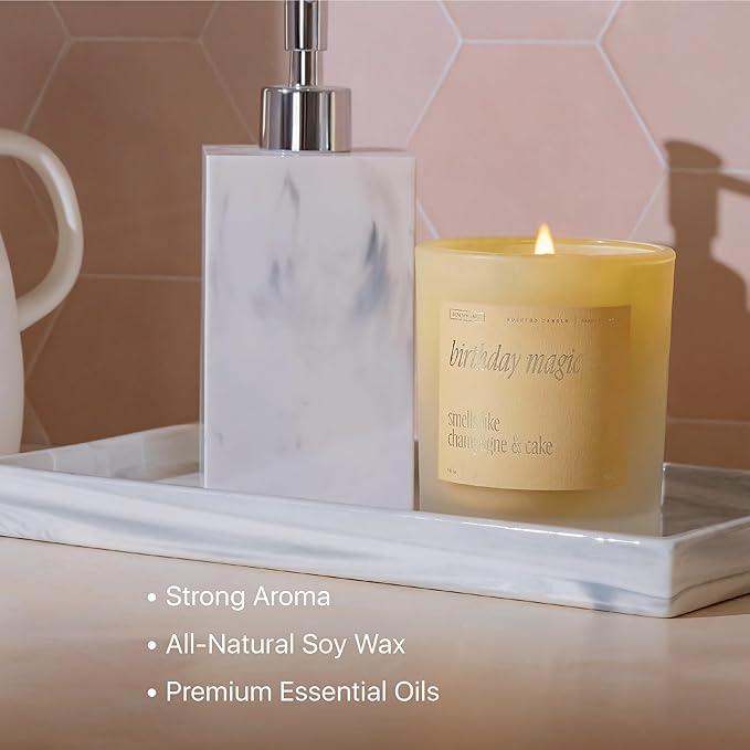 Benevolence LA Birthday Magic Scented Candles | 10 oz, 40-50 Hour Burn | Gifts for Women | Celebration Candle for Best Friend, Mom | Unique Womens Birthday Gift - Smells Like Champagne & Cake