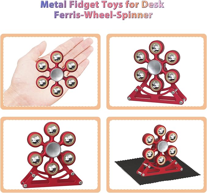 Desk Toys for Fidget Ferris-Wheel-Spinner: 4mins Kinetic-Spinning Cool-Gadgets, Cool-Stuff Thing Toy for Office School Home Man Women Christmas, Stress-Relief Game Gifts for Adult Teen Children Kid