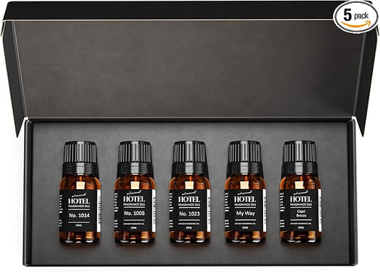 AirScent Hotel Diffuser Oil Gift Set - Buyers’ Best Picks - 10 mL, 0.34 fl oz Hotel Fragrance Oil Gift Set - Inspired by The Baccarat NYC, My Way and Capri Brezza and Other Hotel Scents
