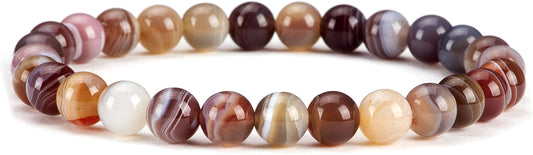 Cherry Tree Collection - Small, Medium, Large Sizes - Gemstone Beaded Bracelets For Women and Men - 6mm Round Beads