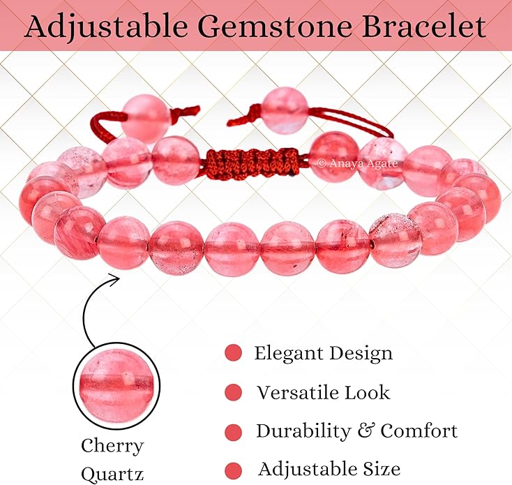 Energy Protection Crystal Handmade Adjustable Bead Bracelet Perfect for Men, Women’s Gift - Gemstone Healing Stretch Bracelet Pulsera Para Hombre Mujer Stocking Stuffer