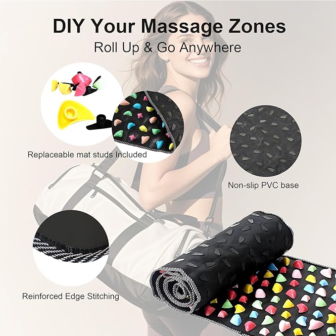 Foot Massage Mat,Reflexology Foot Pressure Point Mat,Acupressure Mat for Feet Relaxes(68.9 x 13.78 Inches)