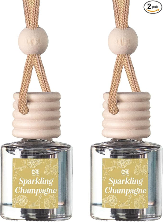 CANDECraftCo Car Air Hanging Fragrance Oil, Car Auto Freshener for Essential Oils, Scents Fragrance Aromatherapy Automobile Diffuser, Long Lasting (Sparkling Champagne)