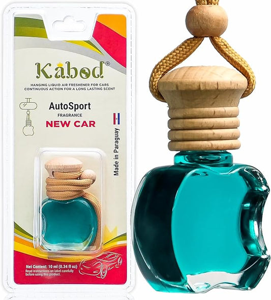 Kabod New Car Scent Hanging Air Freshener | Essential Oil Diffuser for Car | Long-Lasting Fresh Smell | Odor Eliminator for Smoke, Food & Pets | 10 ml