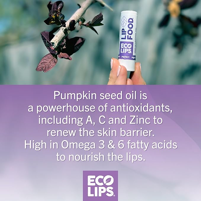 Eco Lips Lip Food - Nutrient Dense & Organic Lip Balm (Protect) - Lavender & Vanilla 3-pack
