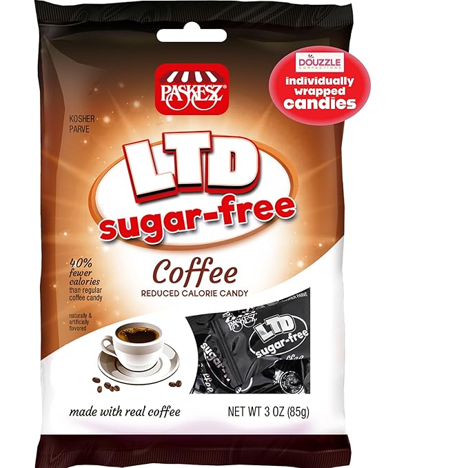 DOUzzle Sugar Free Hard Coffee Candy, Made with Real Coffee (1 Pack) Individually Wrapped - Healthy Low Calorie Snack, Gluten Free, Nut Free - Kosher Parve