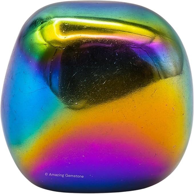 Amazing Gemstone Titanium Aura Quartz Crystals and Healing Stones Tumbled - 1 Oz Titanium Aura Quartz Stone, Healing Stones for Energy Balance, Stress Relief - Polished Gems Rocks