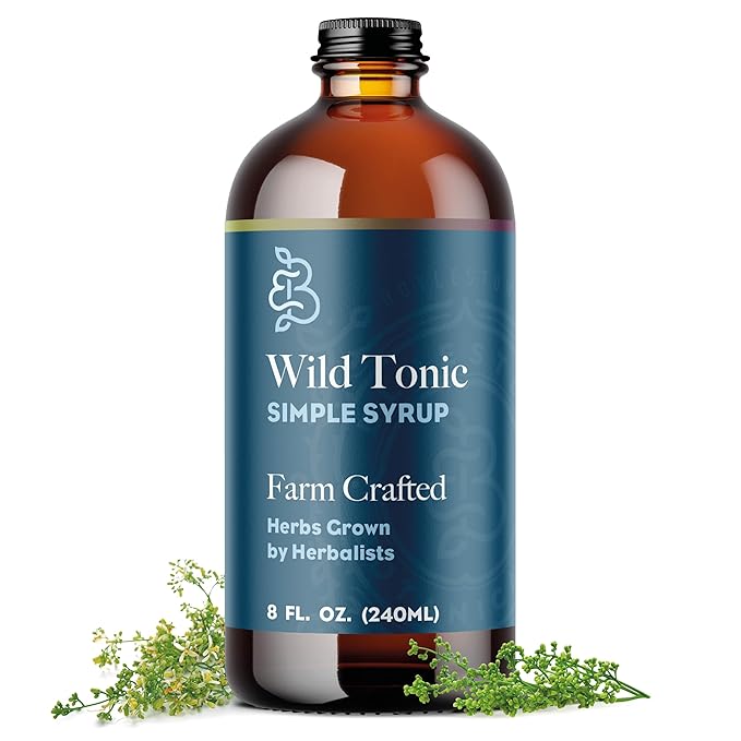 Bluestem Botanicals Organic Wild Tonic Simple Syrup, 8 oz, Cocktail and Mocktail Mixer for Drinks, Non-Alcoholic