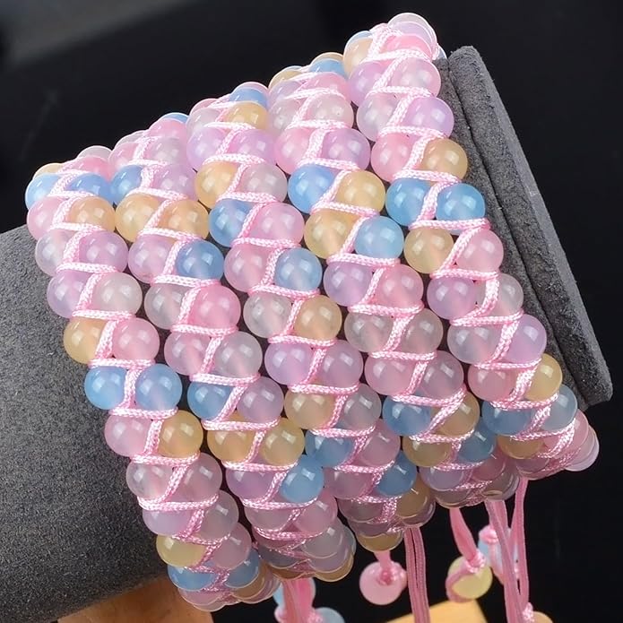 MASSIVE BEADS Double Layer Natural Chakra Healing Power Crystals Macrame Bracelet Yoga Stone Beads Gemstone Meditation Relax Anxiety Bangle for Unisex Women Men