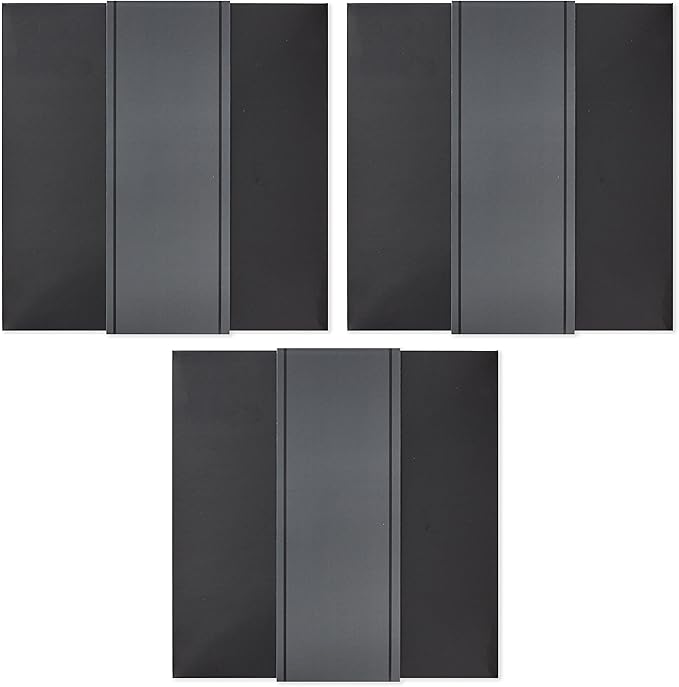 Hallmark 8" Medium Black Gift Boxes with Wrap Bands (3 Boxes, 3 Wrap Bands) for Weddings, Bridal Parties, Groomsmen Gifts, Valentine's Day, Graduations, Wrapped Treats and Cookies