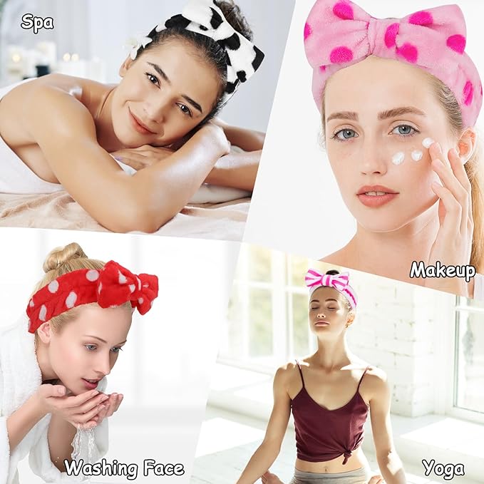 Casoty 12 Pack Spa Headband for Washing Face Shincare Headbands Face Wash Makeup Headband for Women Make up Hair Band Stocking Stuffers Spa Party Hair Accessories Gifts for Women Girls