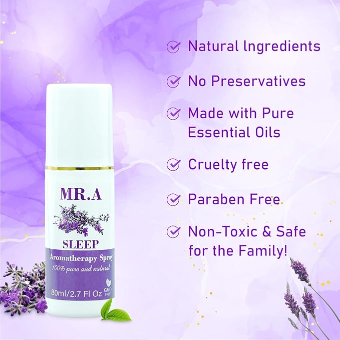 3 Pack Lavender Sleep Pillow Spray Set for Room,Pillow Mist with Lavender Essential Oil, Long-Lasting Line & Fabric Room Spray for Pillows and Sheets, Melatonin Free, 2.7 Fl Oz