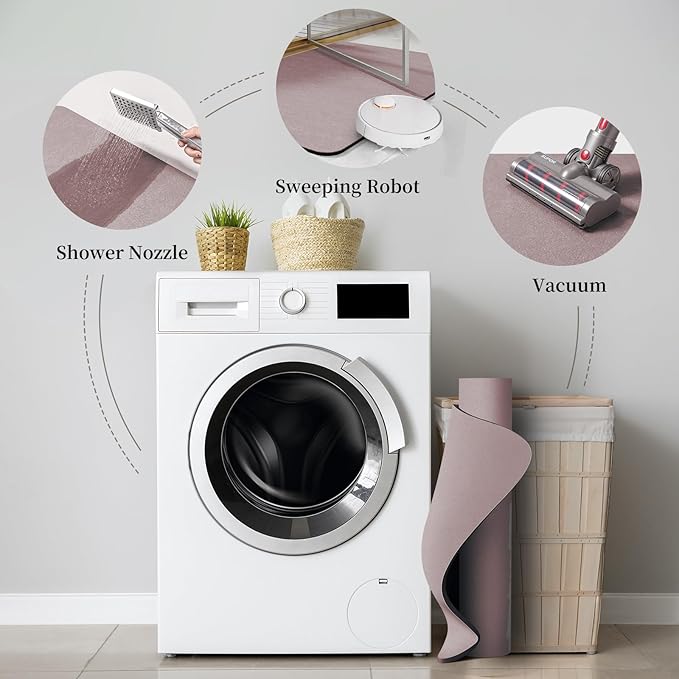 Blush Pink Bath Mat Set 2 Piece - Quick Dry Super Absorbent Diatomaceous Earth Bathroom Rugs With Rubber Backing Non-Slip for Shower Floor, 47x17 + 24x17