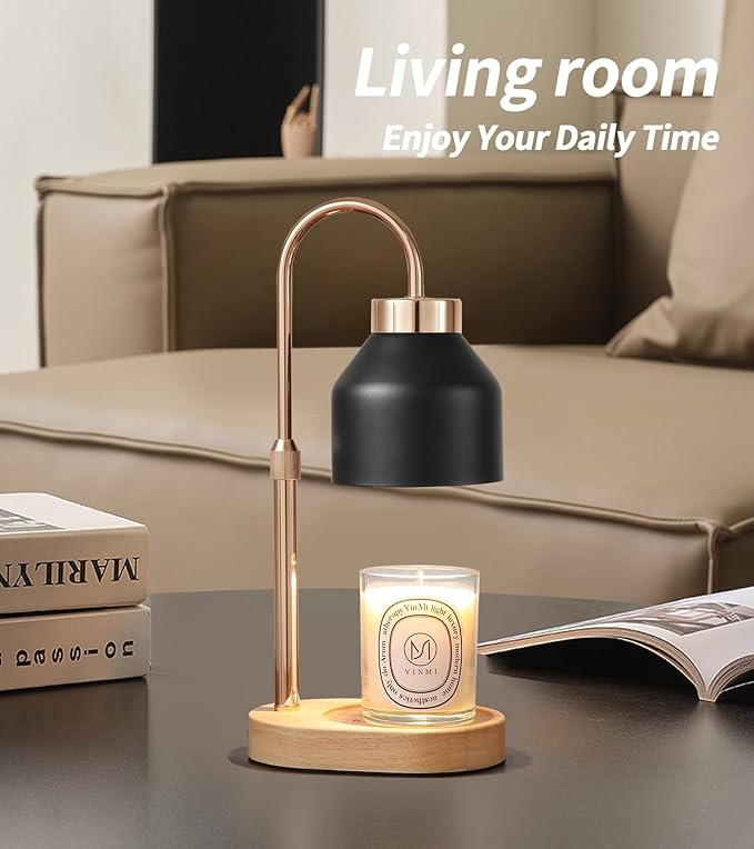Candle Warmer Lamp with Dimmer and Timer,Home Decor Lamp for Scented Jar,Electric Wax Melt Warmer,Mother's Day/Birthday/Christmas Gifts for Mom/Wife,Adjustable Height,with 2 Bulbs