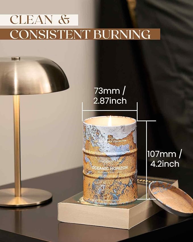 M&SENSE Oceanic Horizon Scented Candles Natural Non Toxic, Aromatherapy Candle for Stress Relief Meditation Relaxing, Housewarming Gifts for Women Men, 11.3oz 70 Hour Long Burning