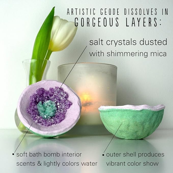 Hallu Tropical Beach Geode Bath Bomb, 85 g Each, Pack of 6