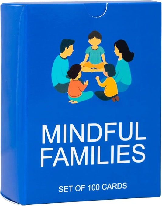 100 Mindful Families Conversation Cards – Mindfulness, Gratitude & Breathing Prompts for Self Care at Home, Travel & Therapy