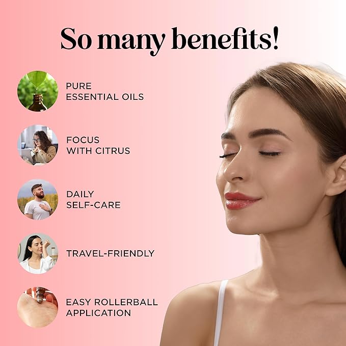 Uplift Essential Oil Roll On - Aromatherapy Essential Oil Roller with Lavender and Citrus Calming Essential Oils - Happy and Relaxing Essential Oil Blend with Orange Lemon & Grapefruit (1 Pack)