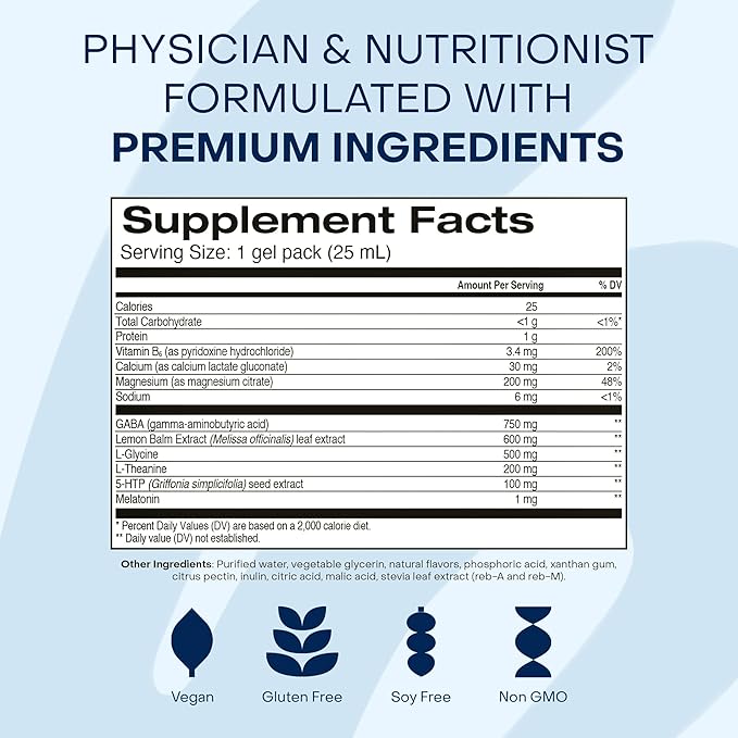 Healthycell REM Sleep - Liquid Gel Extra Strength Sleep Supplement for Adults - Melatonin, Magnesium, GABA, L-theanine Supplement - Maximum Absorption - 14 Gel Packs