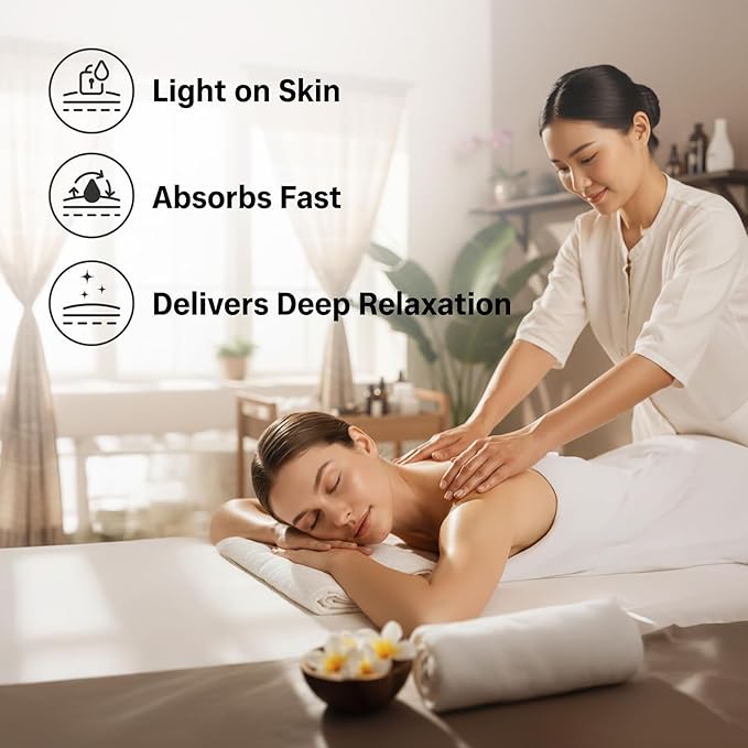 Massage Oil - Lavender Oil & Orange 10 Fl Oz - Thai Aromatherapy Oil and Massage Therapy with Jojoba, Avocado, Argan, Aloe, Almond – Relaxing Body Care & Self-Care Rituals