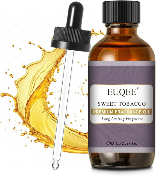 EUQEE Sweet Tobacco Fragrance Oil 2.02 Fl oz Fragrance Essential Oil with Glass Dropper for Diffuser, Aromatherapy, Soap Making (60ml)