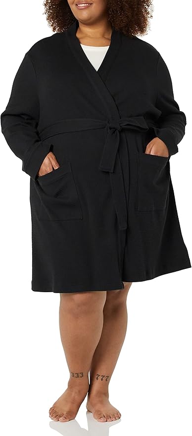 Amazon Essentials Women's Lightweight Waffle Mid-Length Robe (Available in Plus Size)