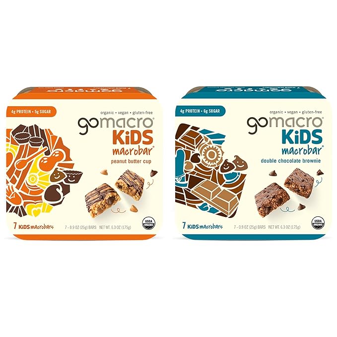 GoMacro MacroBar Organic Vegan Protein Bars - Salted Caramel + Chocolate Chips & Oatmeal Chocolate Chip (2.3 Ounce Bars, 12 Count) (Pack of 2)