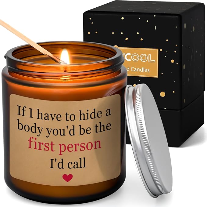 LiqCool Sister Gifts: Christmas & Birthday Funny Gifts for Friends, Women, Men - Lavender Scented Candle (7 Oz, Brown)