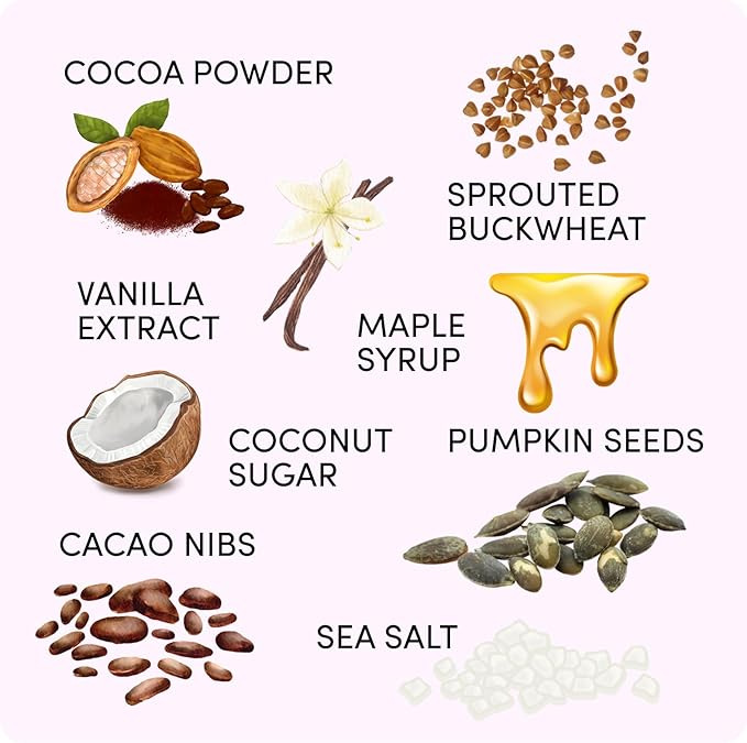 Clusterbucks Superfood Clusters – Grain-Free, Keto-Friendly Granola with Regeneratively Grown Sprouted Buckwheat– Gluten-Free, Low-Carb, Organic Healthy Snack (3-Pack, Chocolate Sea Salt)