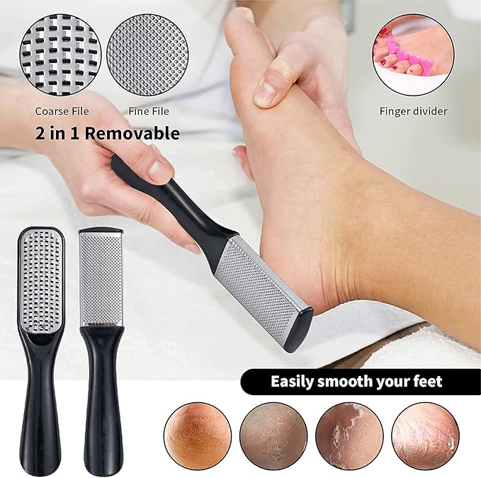 31Pcs Foot & Hand File Pedicure Tools Kit for Dead Skin Remove, Nail Maintain with Cleaning Storage Box for Men Women Salon or Home Best Gift