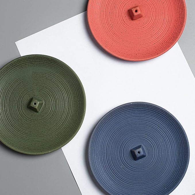 Incense Stick Holder Ceramic Incense Holder Simple Style Incense Sticks Holder Blue Insence Burner for Set for Office Yoga and Livingroom (Blue)