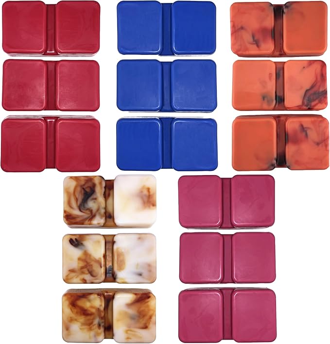 Fall Wax Melts Wax Cubes 5 Pack - Orange Cranberry Blueberry Apple Wax Melts Fall Scents, Soy Blend Fall Scented Wax Melts, Cookie Food Wax Melts (30 Cubes, 11 oz, Thanksgiving Wax Melts Variety Pack)