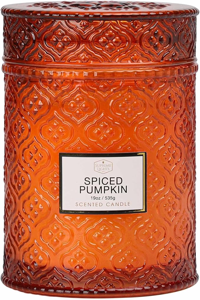 Fall Candle, Harvest Pumpkin Spice Candle, 19oz Large Fall Scented Candles Gifts for Women, Thanksgiving Candles, Thanksgiving Table Centerpiece, Farmhouse Harvest Decorations for Autumn Home Decor