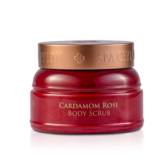 Spa Ceylon Cardamom Rose Body Scrub | Exfoliating Body Scrub for Smooth Skin | Nourishing Floral Rose and Cardamom Scrub 225g