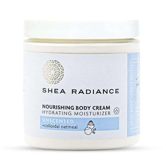 Shea Radiance Nourishing Body Cream with Colloidal Oatmeal | Hydrating Moisturizer for Sensitive Skin | Gentle Hydration with Long Lasting Moisture | Unscented 8 oz