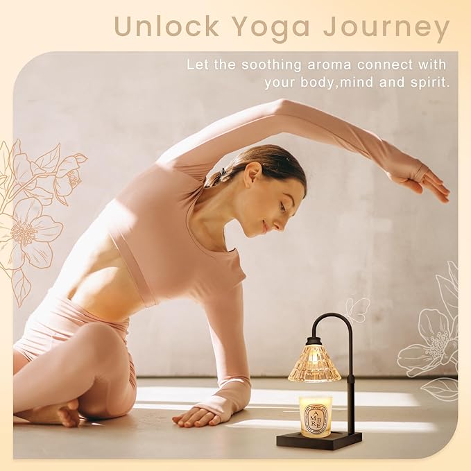 Candle Warmer Lamp with Dimmer, 2H/4H/8H Timer, Compatible with Yankee Candle Large Jar Candle, Home Decor Gift for her, Birthday Gift for mom, Home Scented Jar Candles Heater (Black)