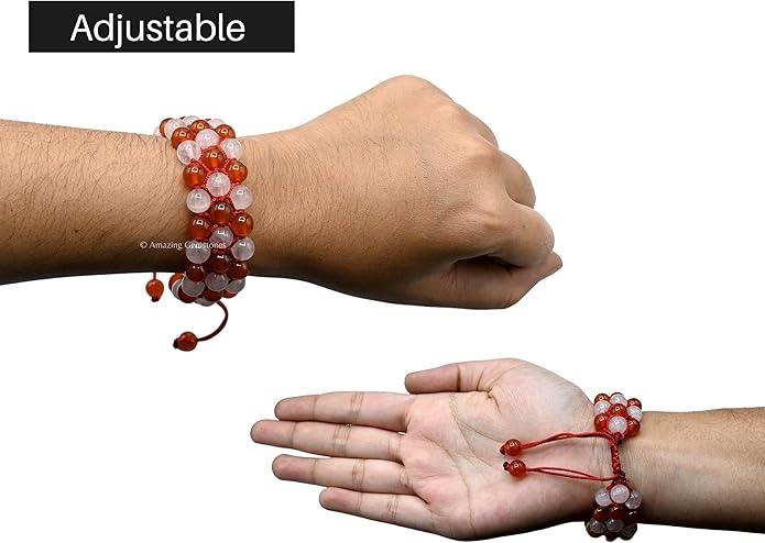 Natural Healing Crystal Bracelet for Women - Mens Bracelet Energy Balancing Gemstones Set - Adjustable Stone Bead Bracelet for Men and Women - Chakra Crystal Therapy Accessory, Meditation