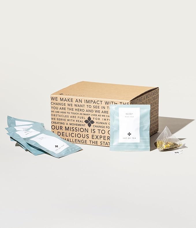 Art of Tea | Organic Sleep Tea (Chamomile Tea with Valerian and Spearmint) | 50 Count | Relaxtion and Sleepy Time tea